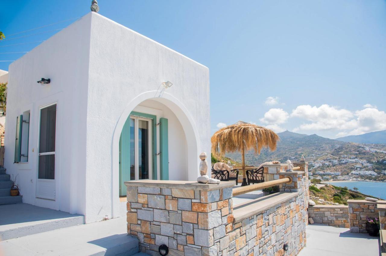 Villa Ios Stylish House Panoramic Sea And Sunset View Exterior foto