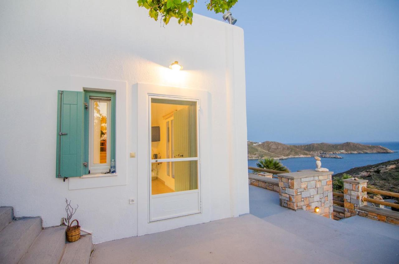 Villa Ios Stylish House Panoramic Sea And Sunset View Exterior foto