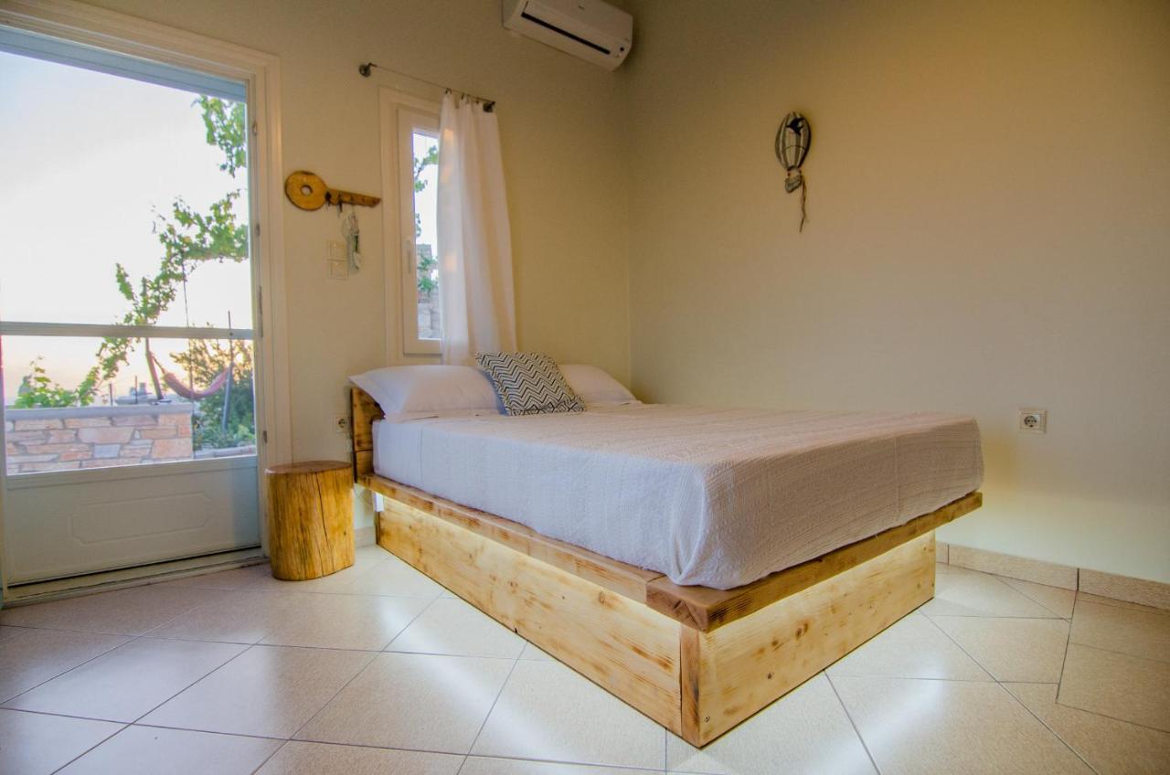 Villa Ios Stylish House Panoramic Sea And Sunset View Exterior foto